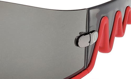 Christian Louboutin 141mm Loubishark Square Shield Sunglasses In Gray