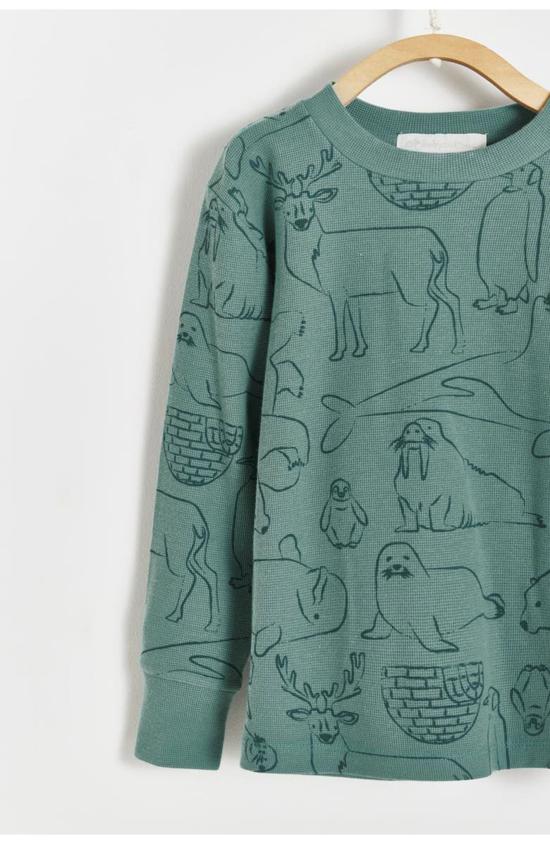 Babycottons Premium Cotton Camou Waffle Snug 2PC Pajamas For Toddler, Alternate, color, Green