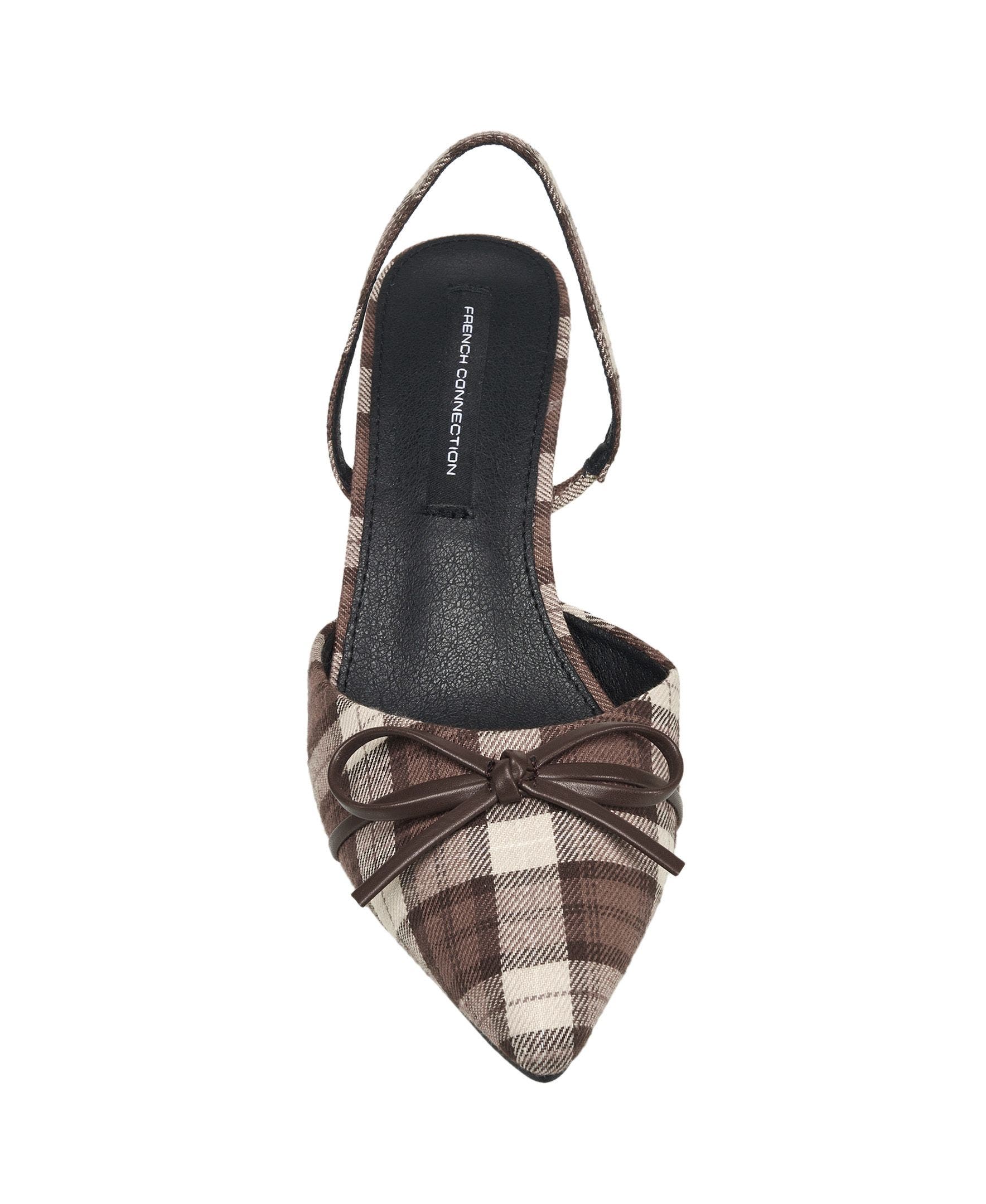 Bowy Plaid Kitten Heel, Alternate, color, Brown Multi
