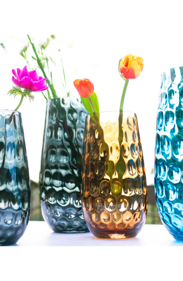 VIETRI Bolla Pebbled Glass Medium Vase, Alternate, color, Grey