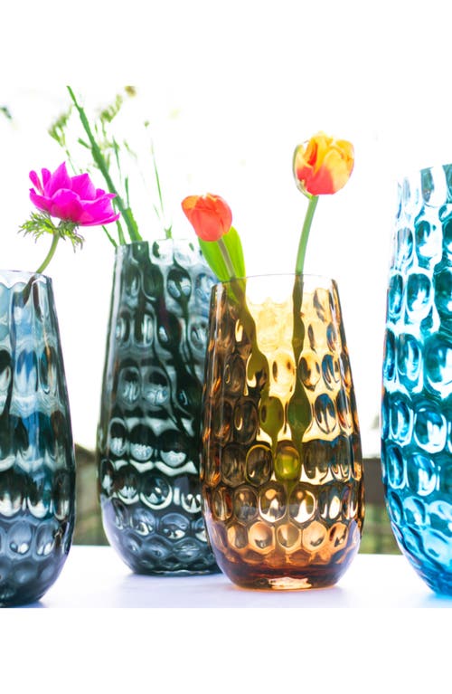 Vietri Bolla Glass Small Pebbled Vase In Gray