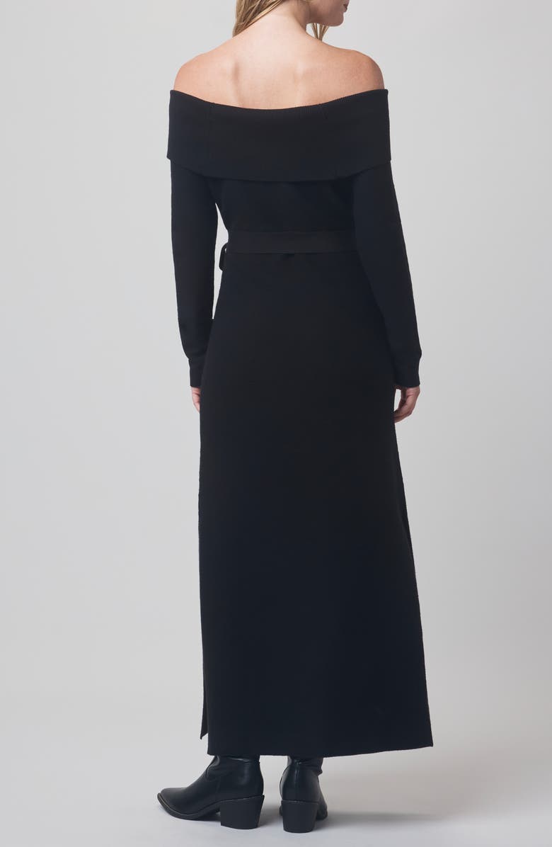 Splendid x @cellajaneblog Over the Shoulder Sweater Dress, Alternate, color, Black