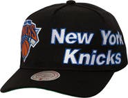 Mitchell & Ness Men's Mitchell & Ness  Black New York Knicks Busted Logo Wordmark Wrap-Around Pro Pinch Adjustable Hat