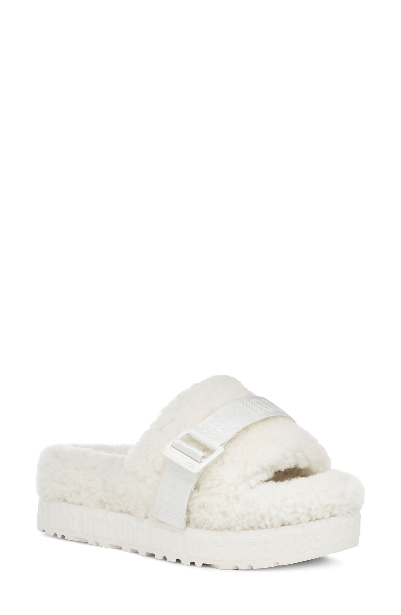 Fluffita Slipper, Main, color, WHITE