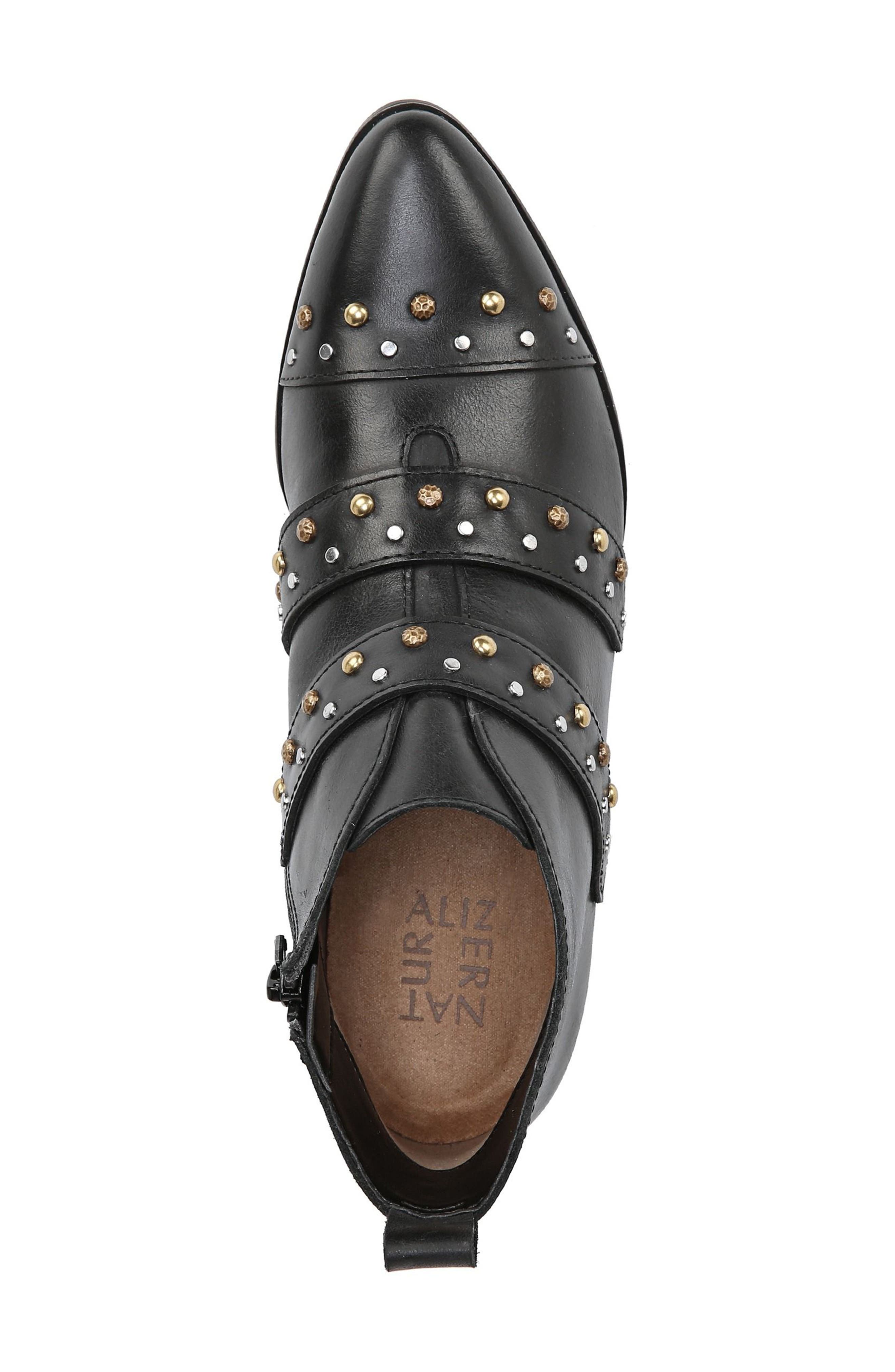 Blissful Studded Bootie, Alternate, color, BLACK LEATHER