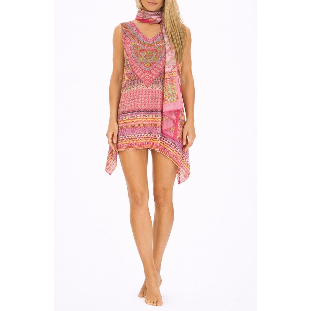 Ranee's Ranees Print Poncho In Pink