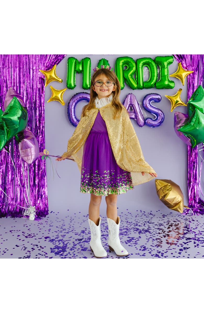 Sweet Wink Mardi Gras Tiara Headband, Alternate, color, Gold