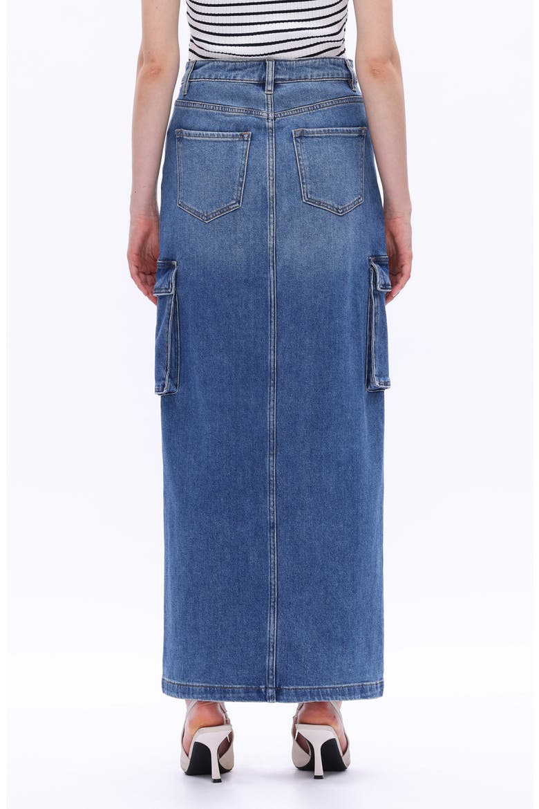 Denim Cargo Maxi Skirt, Alternate, color, RETRO MEDIUM BLUE