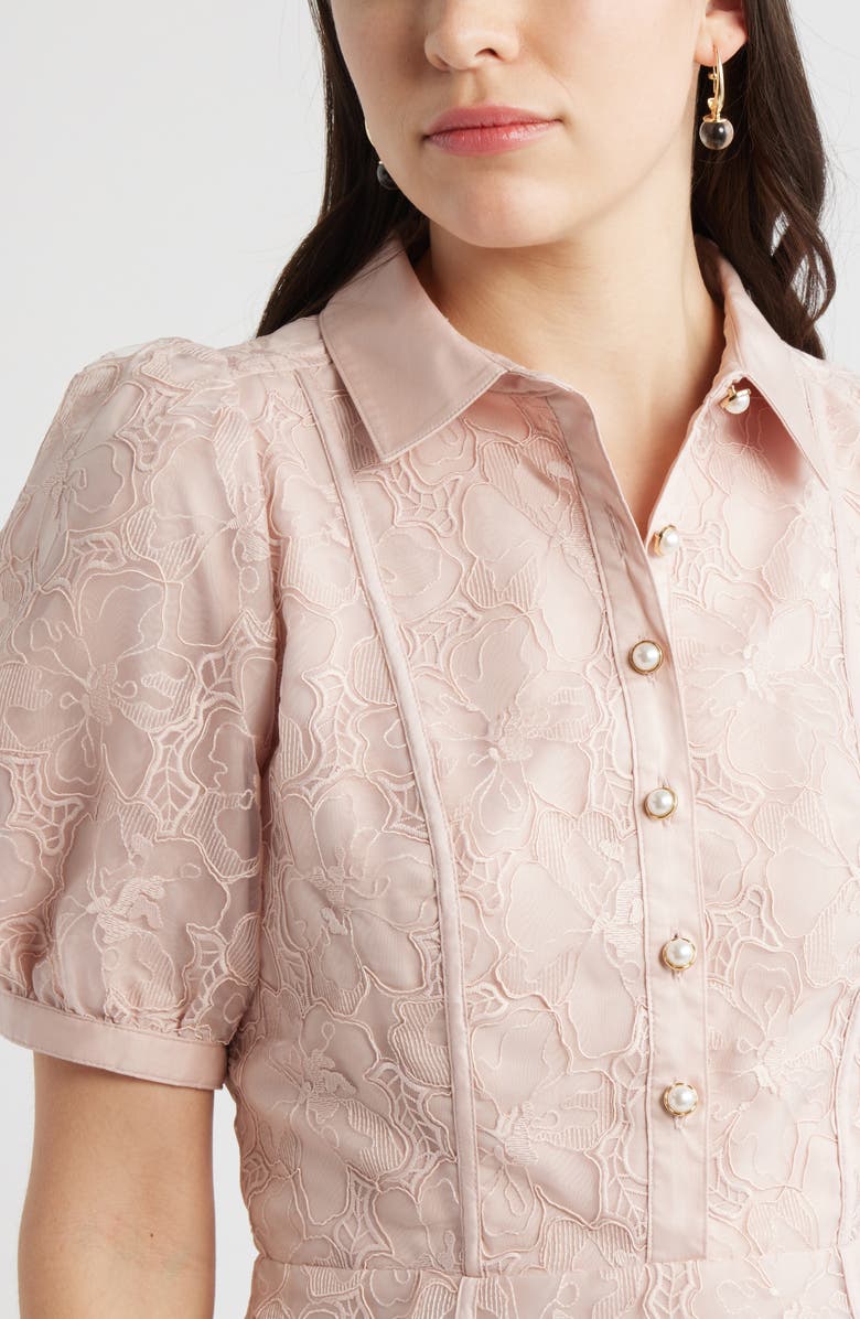 Chelsea28 Floral Embroidered Puff Sleeve Minidress, Alternate, color, Pink Sepia