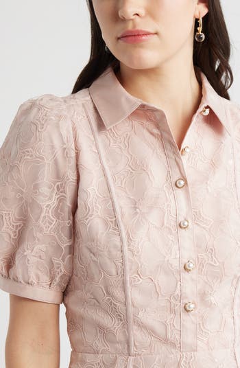 Chelsea28 Floral Embroidered Puff Sleeve Minidress | Nordstrom