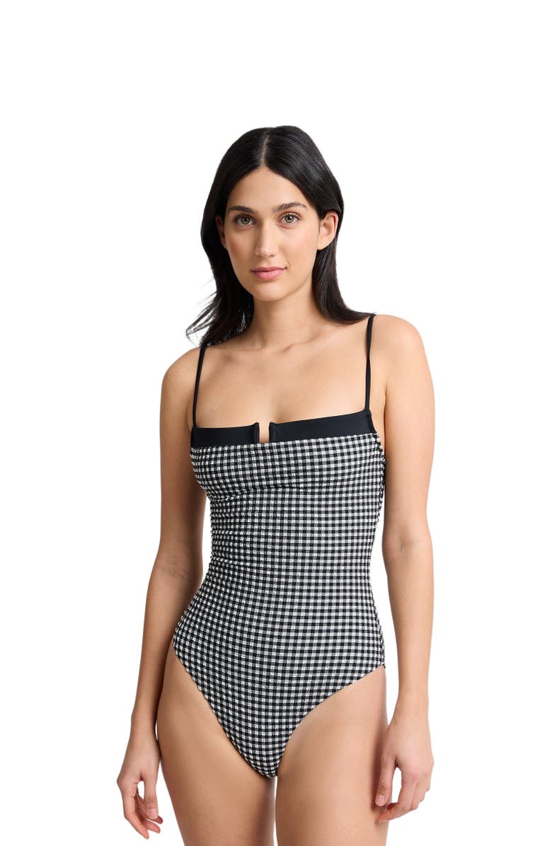 Onia Melanie Stretch Underwire One-Piece, Alternate, color, Black/White