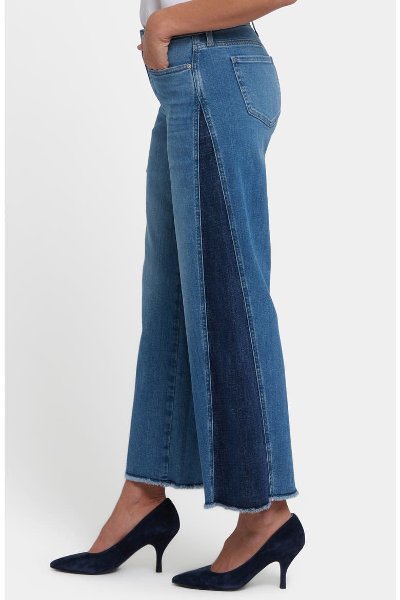 Teresa Contrast Panel Wide Leg Jeans, Alternate, color, AVENUE BLUE