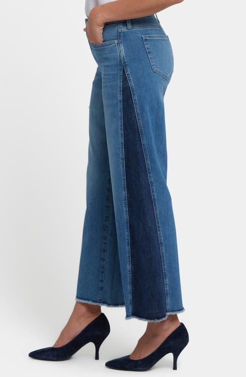 Nydj Contrast Teresa Wide Leg Jeans In Avenue Blue In Blue