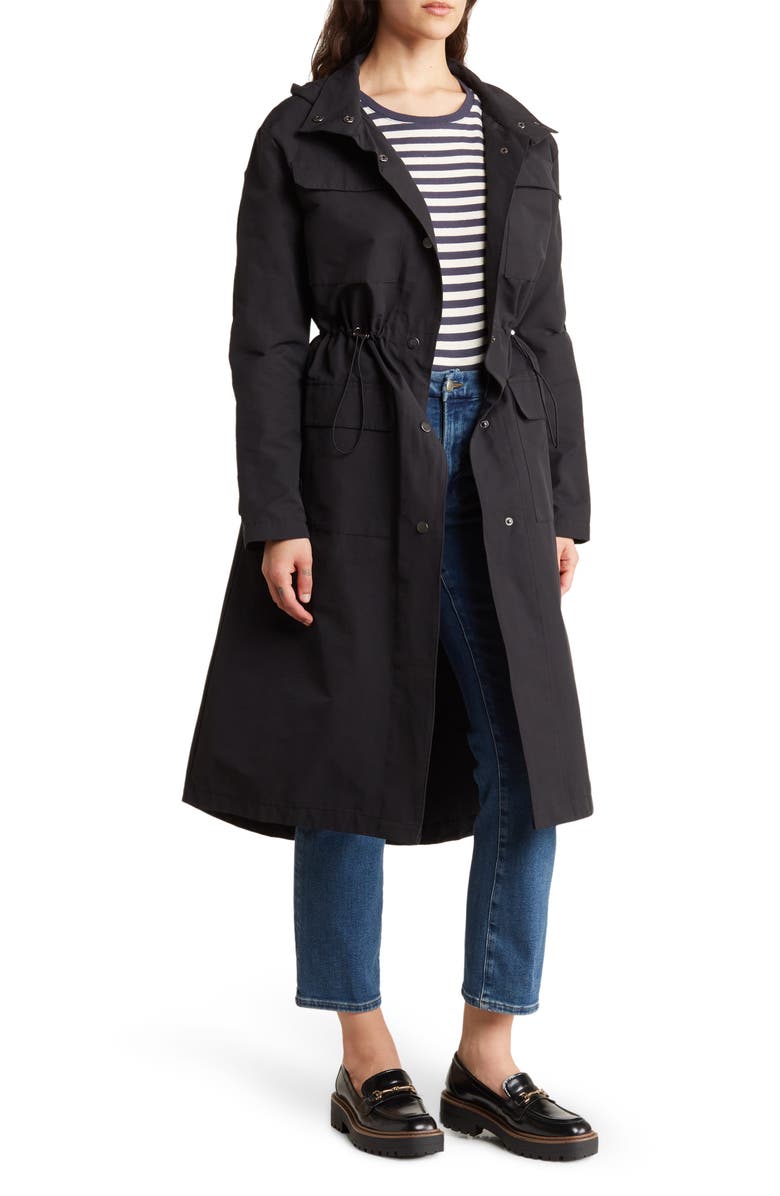 Steve Madden Hooded Drawcord Waist Coat, Alternate, color,