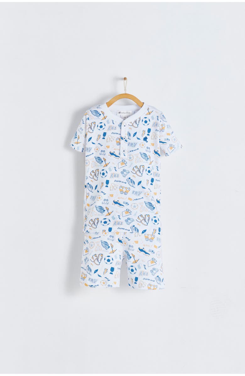 Babycottons Premium Peruvian Pima Cotton Inter Short Tee & Short Pajama Set for Toddler, Alternate, color, White