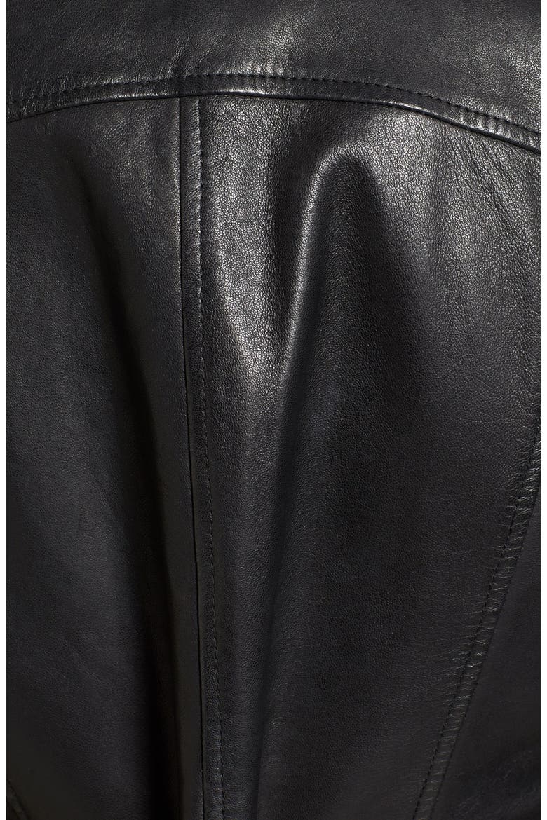 Kirwin Leather Jacket, Alternate, color, BLACK