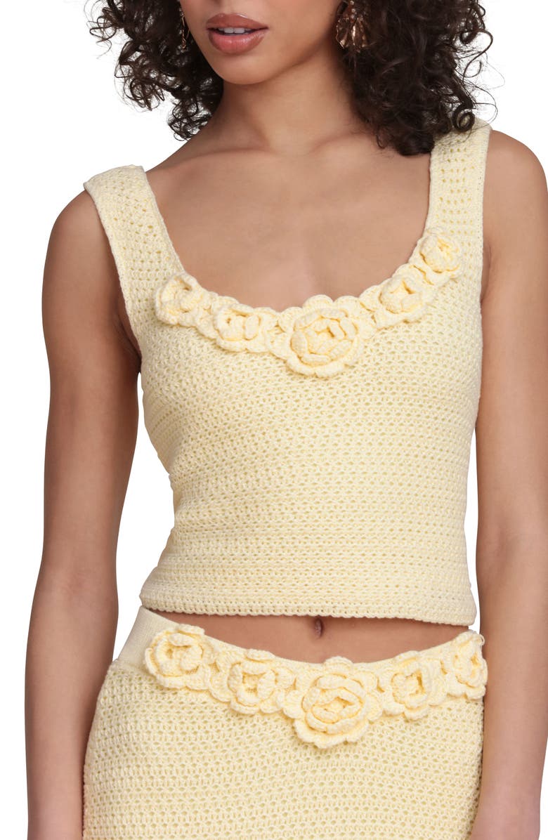 Avec Les Filles Knit Crop Tank, Alternate, color, Butter