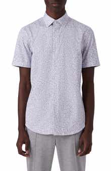 Bugatchi Miles OoohCotton® Floral Short Sleeve Button-Up Shirt