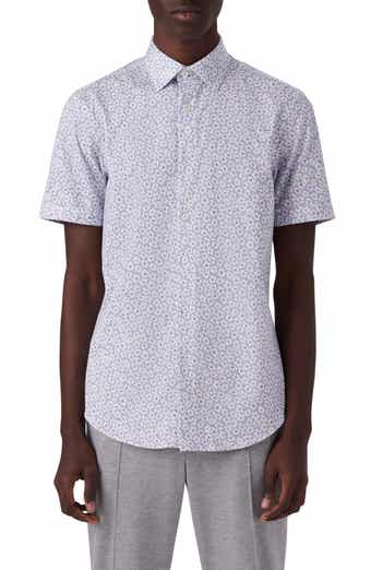 Bugatchi Miles OoohCotton® Floral Short Sleeve Button-Up Shirt