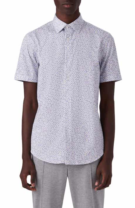 Bugatchi Miles OoohCotton® Floral Short Sleeve Button-Up Shirt