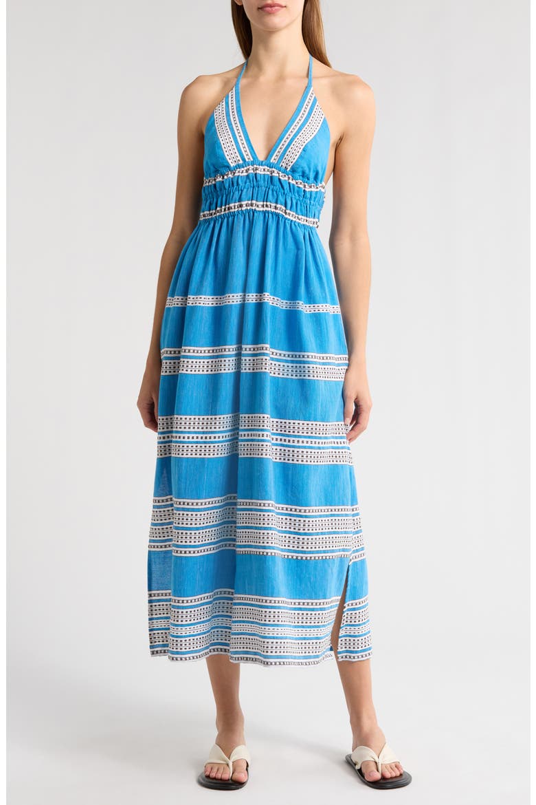 Gete Hand Woven Cotton Cover-Up Dress, Main, color, AMIRA BALTIC