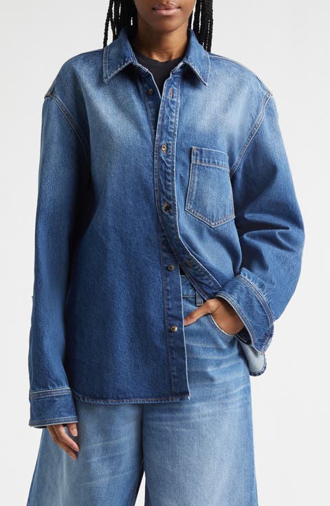 Debbie Real Blue Cotton Denim Shirt