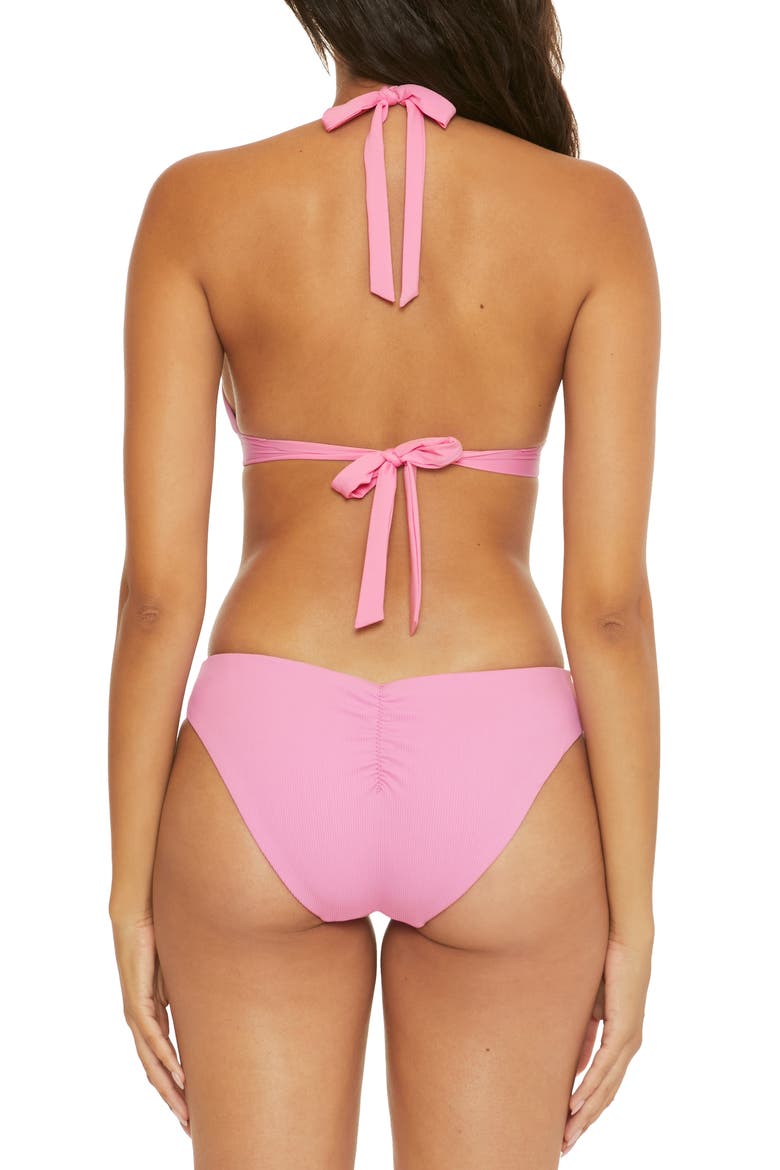 Modern Edge Lace-Up Bikini Top, Alternate, color, ROSY