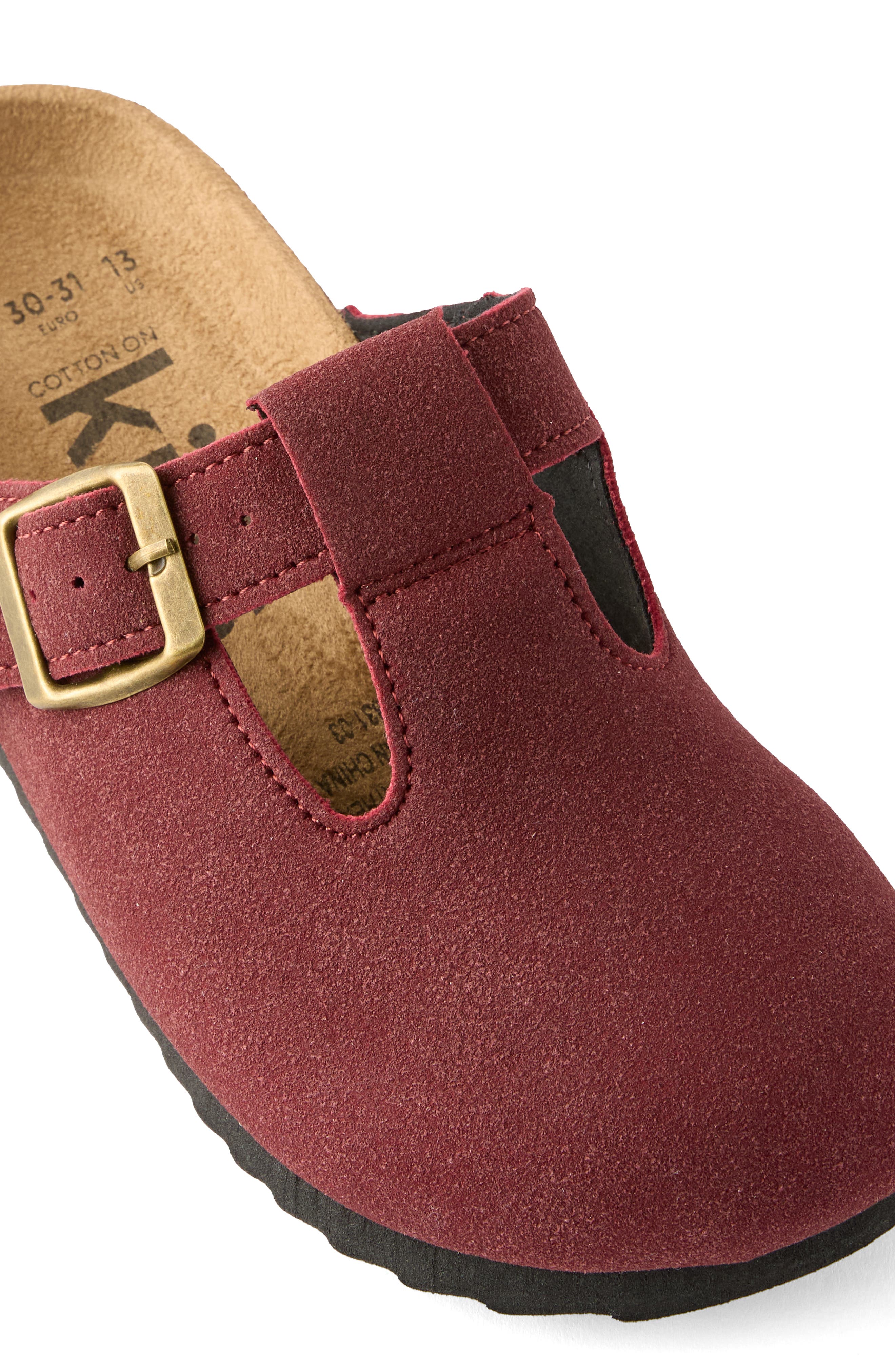 Kid's Kids T-Bar Buckle Slide, Alternate, color, Berry Jam