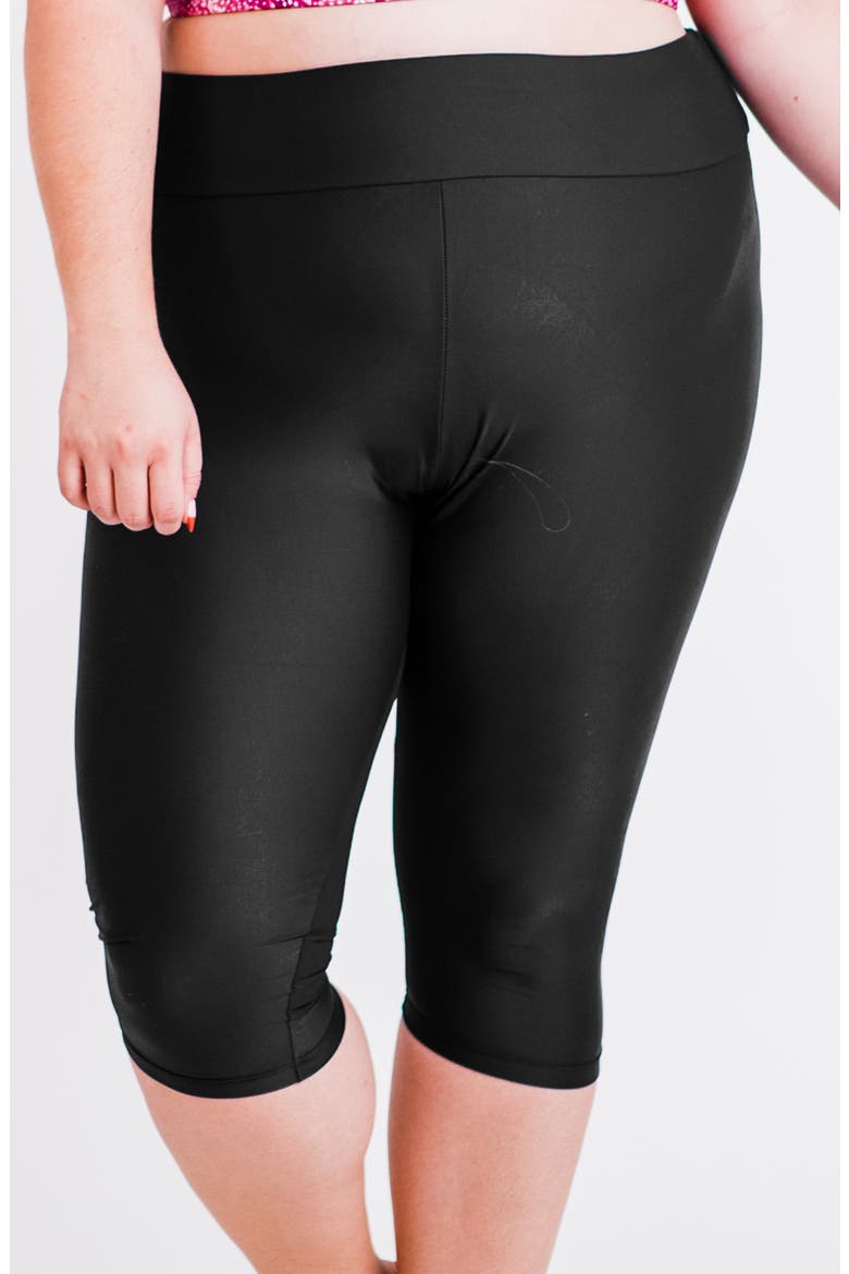 Plus Size Capri Swim Leggings, Main, color, Black