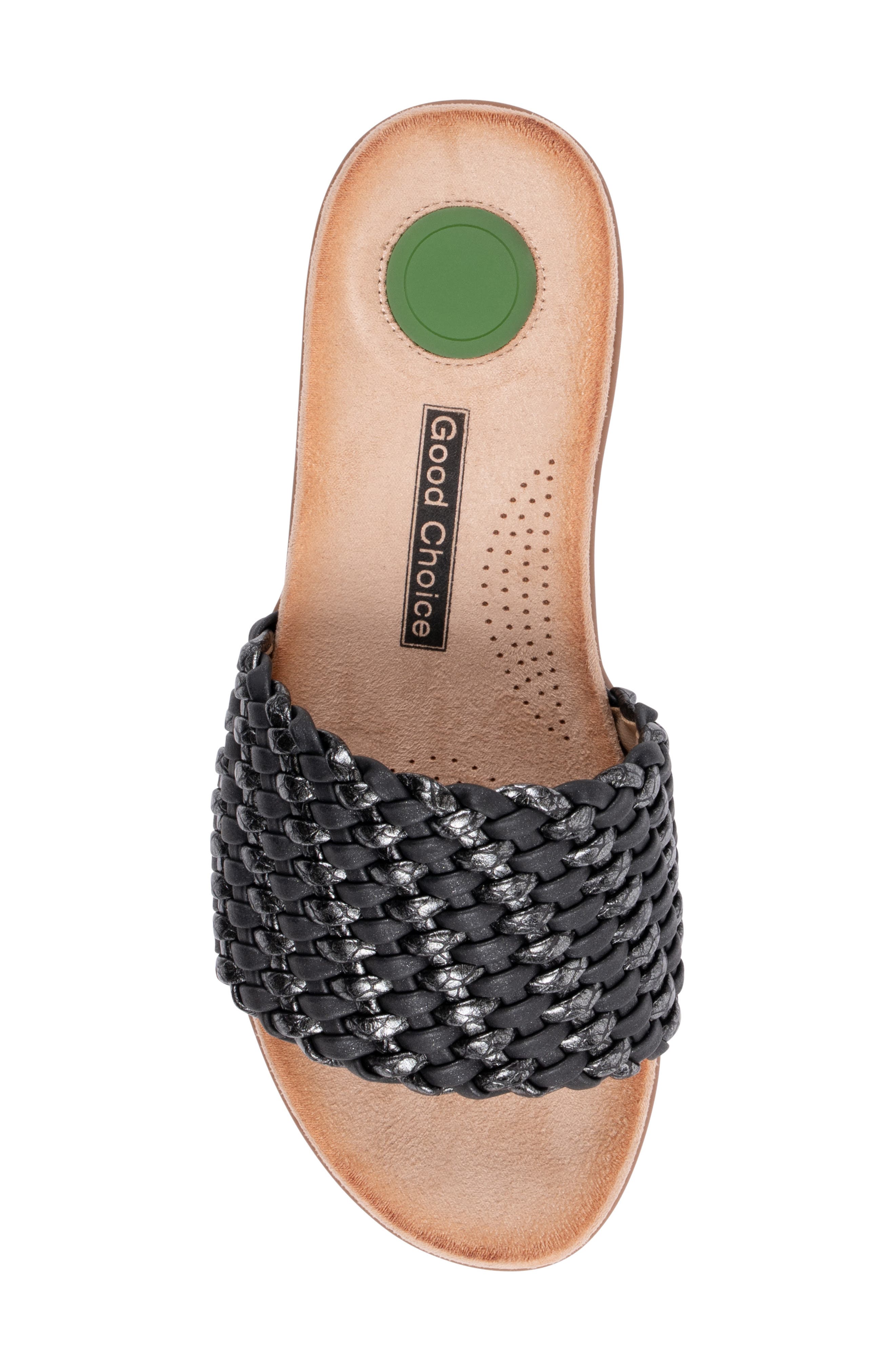 GOOD CHOICE NEW YORK Atenes Woven Slide Sandal, Alternate, color, Black