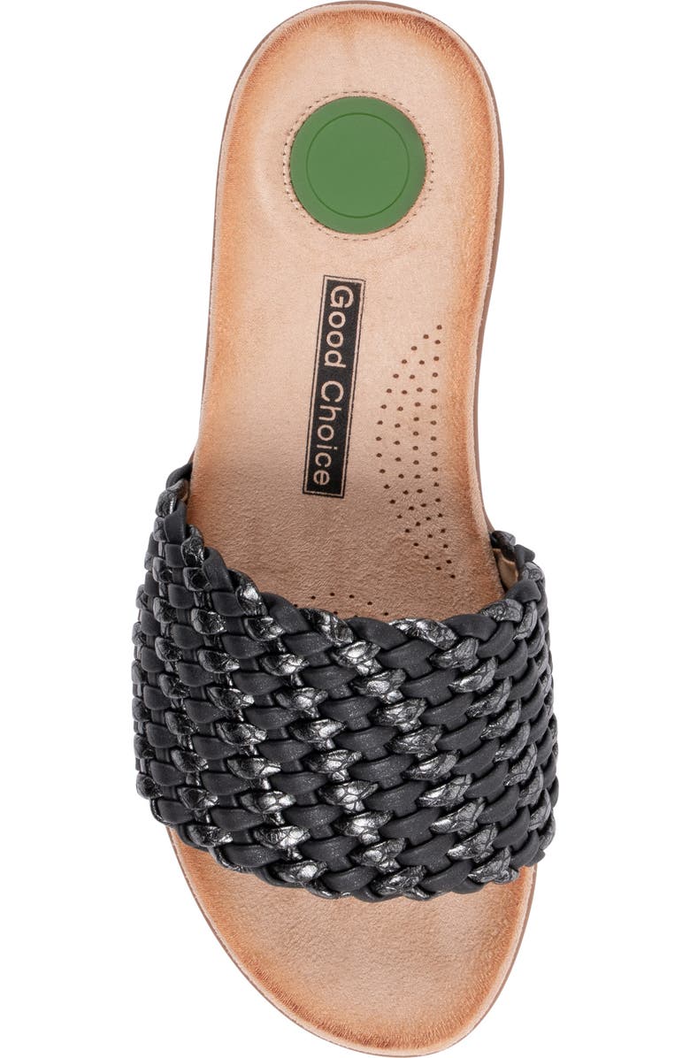 GOOD CHOICE NEW YORK Atenes Woven Slide Sandal, Alternate, color, Black