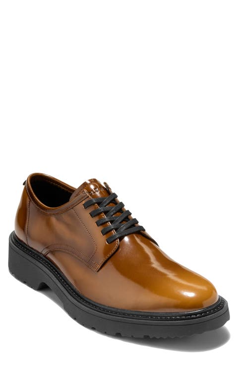 Broome Grand Lug Sole Plain Toe Leather Derby