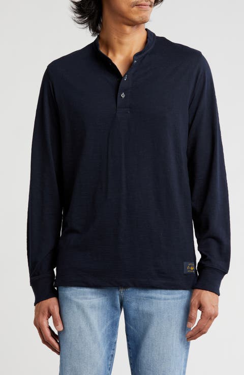 Long Sleeve Slub Knit Henley