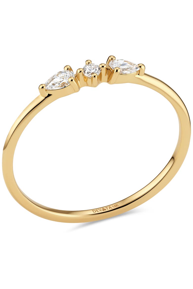 Trio Lab Grown Diamond Ring in 14K Gold, Alternate, color, Yellow Gold