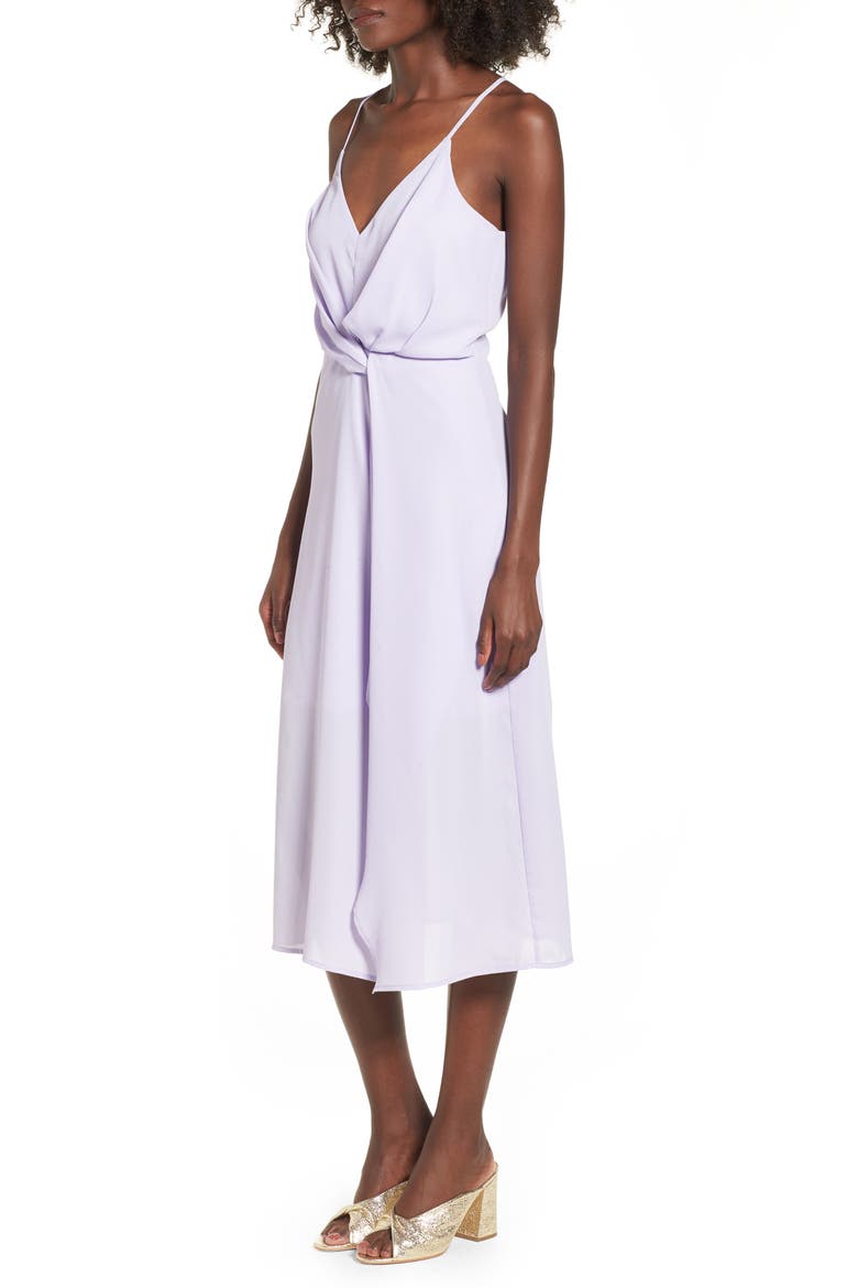 Knotted Waist Midi Dress, Alternate, color, LILAC