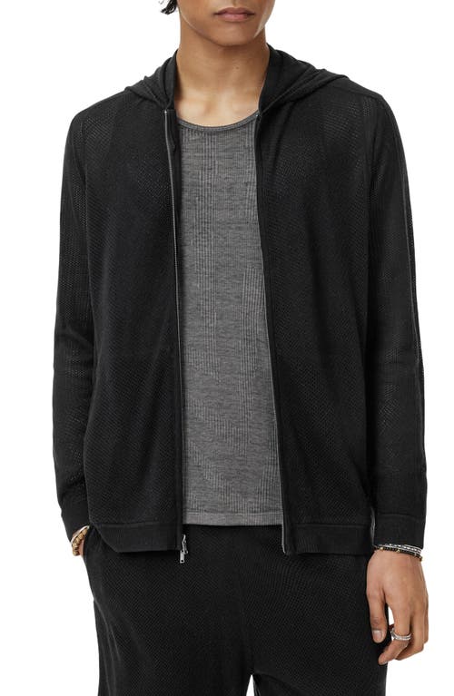 John Varvatos Lazo Full Zip Mesh Sweater Hoodie