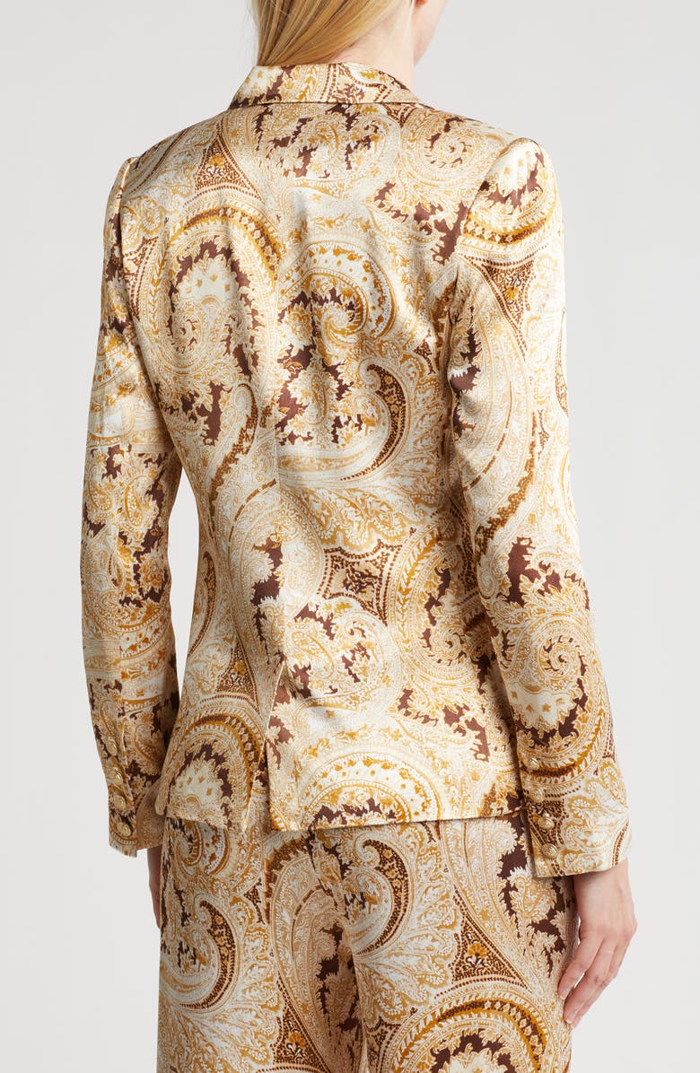 L'AGENCE Colin Paisley Double Breasted Blazer, Alternate, color,