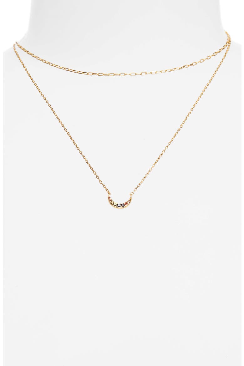 Rainbow Pavé Moon Necklace Set, Main, color, RAINBOW PAVE