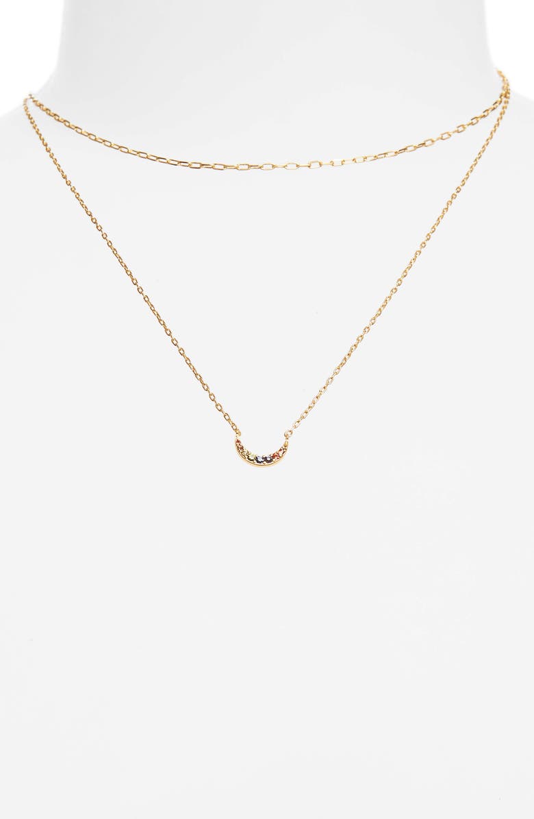 Madewell Rainbow Pavé Moon Necklace Set, Main, color, 