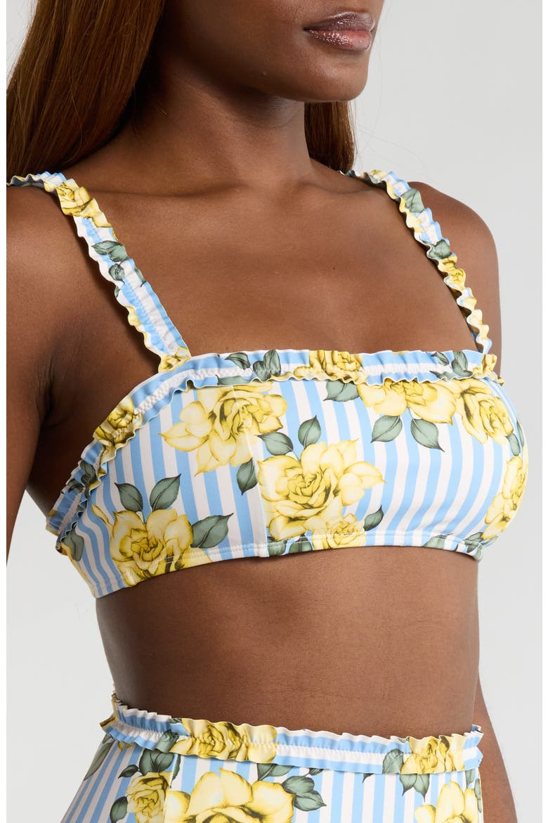 Ruffle Trim Bikini Top, Alternate, color, YELLOW ROSE