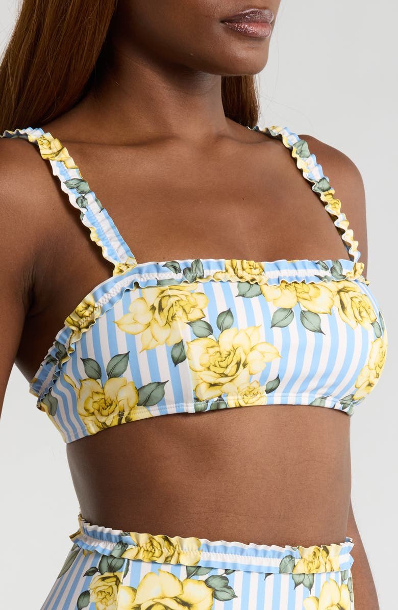 Hutch Ruffle Trim Bikini Top, Alternate, color, Yellow Rose