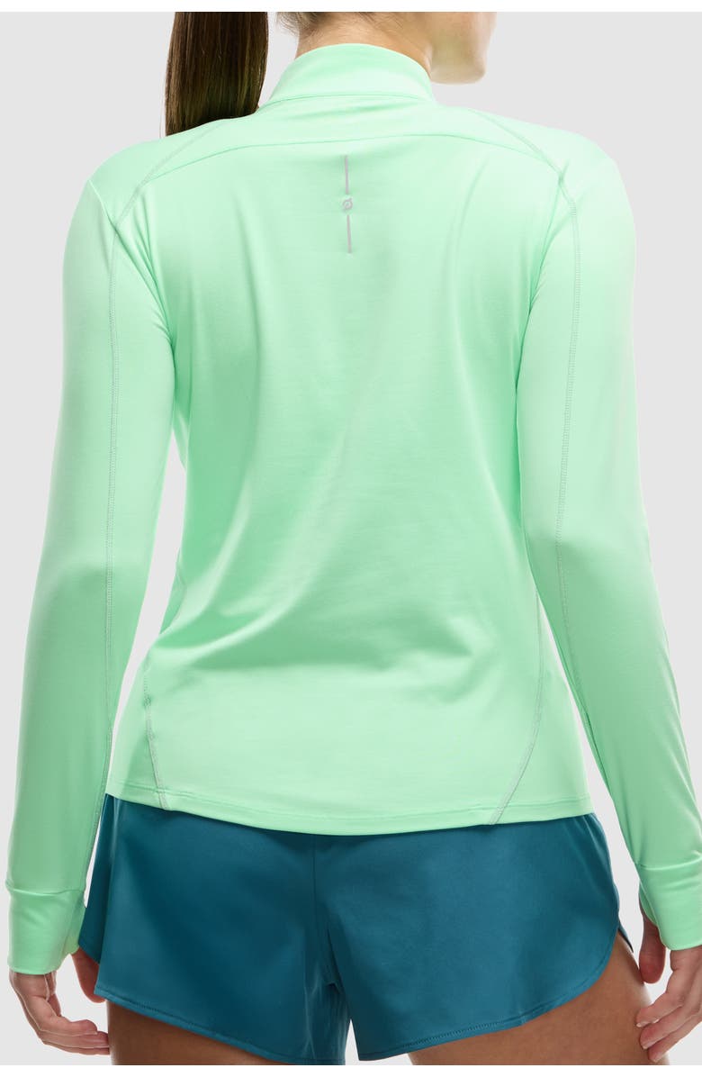 Peloton Women's Active Brushed Jersey ¼ Zip, Alternate, color, Mint