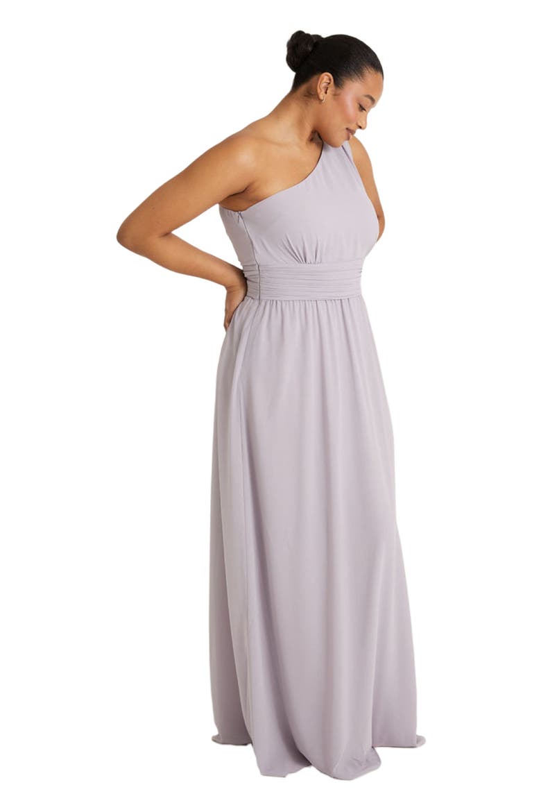 One Shoulder Chiffon Bridesmaid Dress, Alternate, color, Lilac