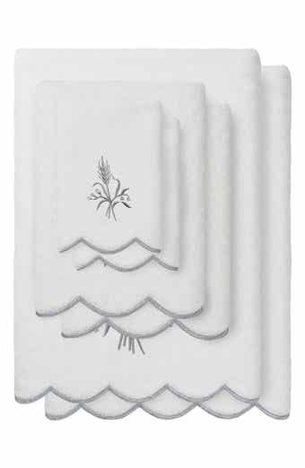 WHITNEY SCALLOP 6PC Embroidered Turkish Cotton Towel Set