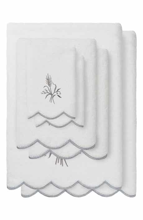 WHITNEY SCALLOP 6PC Embroidered Turkish Cotton Towel Set