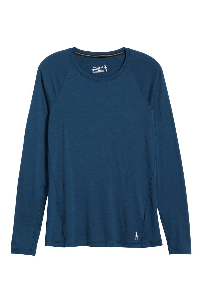 Classic All-Season Merino Wool Blend Base Layer Long Sleeve Top, Alternate, color, TWILIGHT BLUE