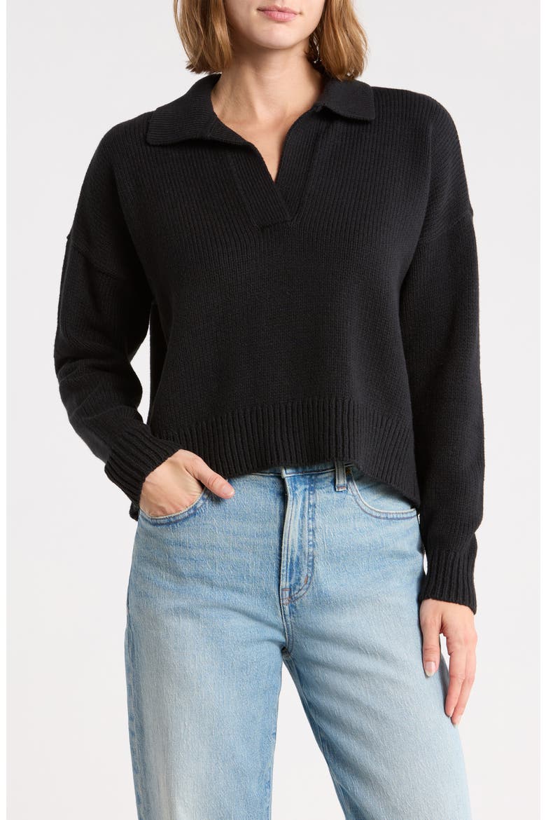 Daphne Sweater Polo, Main, color, TRUE BLACK