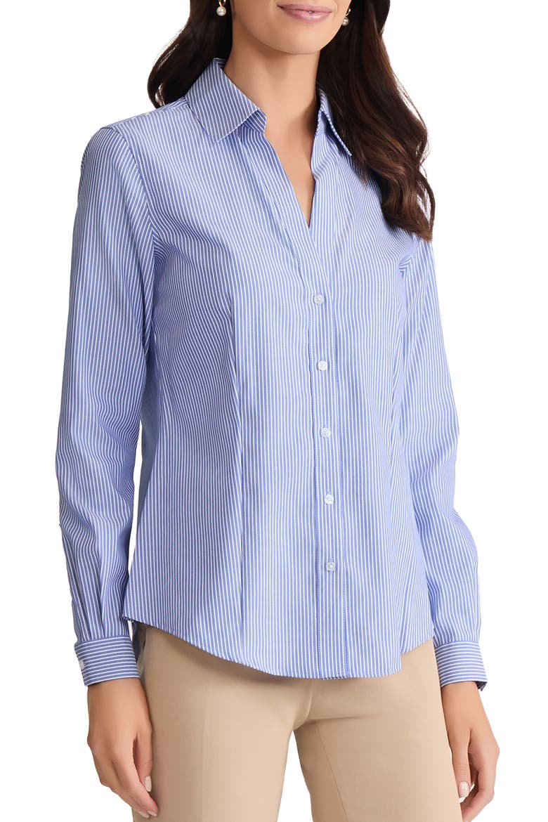 Stripe Easy Care Button-Up Shirt, Alternate, color, BLUE/ WHITE