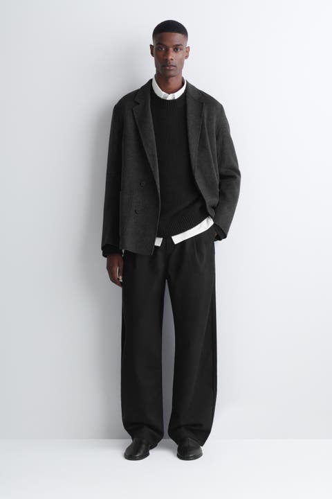 Buckled Denim Relaxed-fit Barrel-leg Pants
