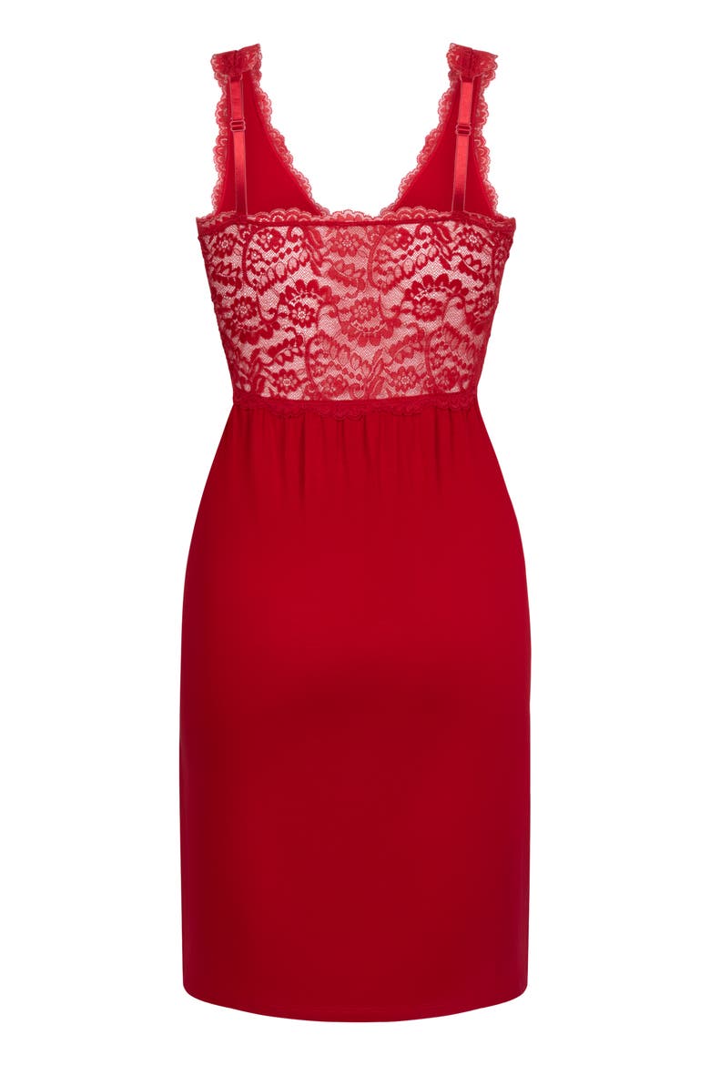 Nora Lace Slip Dress, Alternate, color, Red